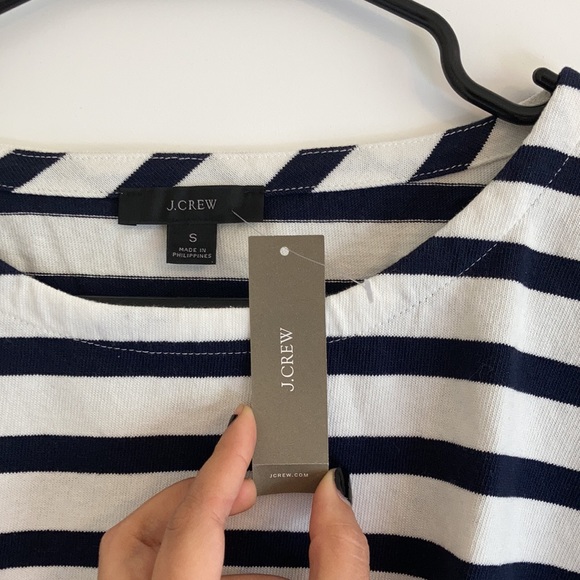 NWT J.Crew Mariner cloth puff-sleeve top in stripe - Picture 8 of 10